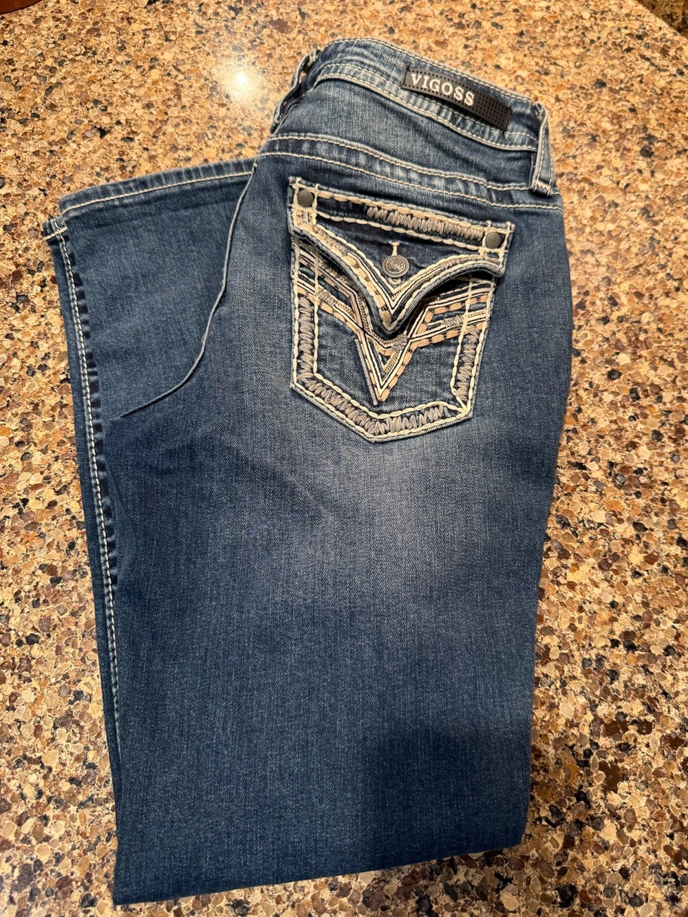 Vigoss Heritage Fit Capri Jeans Size 4 L25 Y2K Embroidered